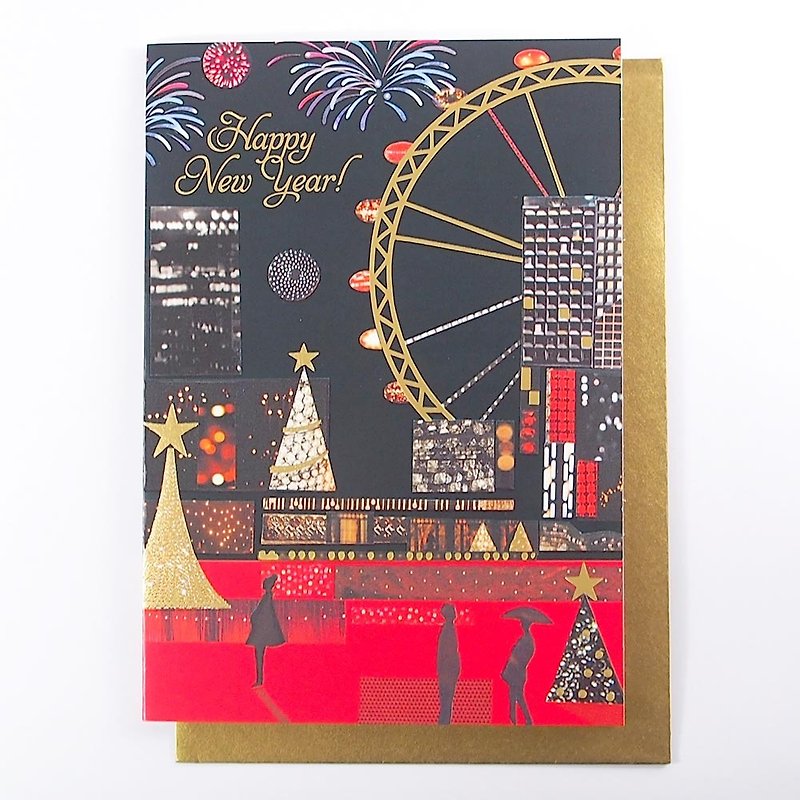 Christmas Night Fireworks Christmas Card [Paper Rose - Card Christmas Series] - Cards & Postcards - Paper Multicolor