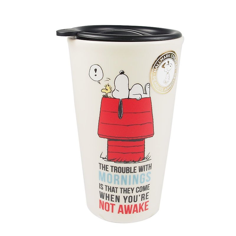 Travel Cup Snoopy Morning Trouble [Hallmark-Peanuts Snoopy Mug] - แก้ว - เครื่องลายคราม หลากหลายสี