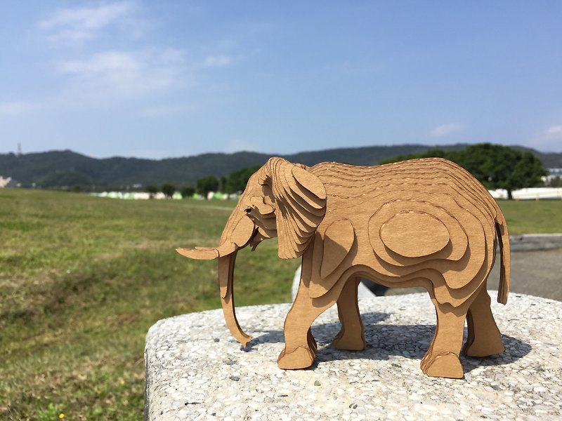 Contamo Handmade Model Wildlife Series - Elephant - Medium - Wood, Bamboo & Paper - Paper 