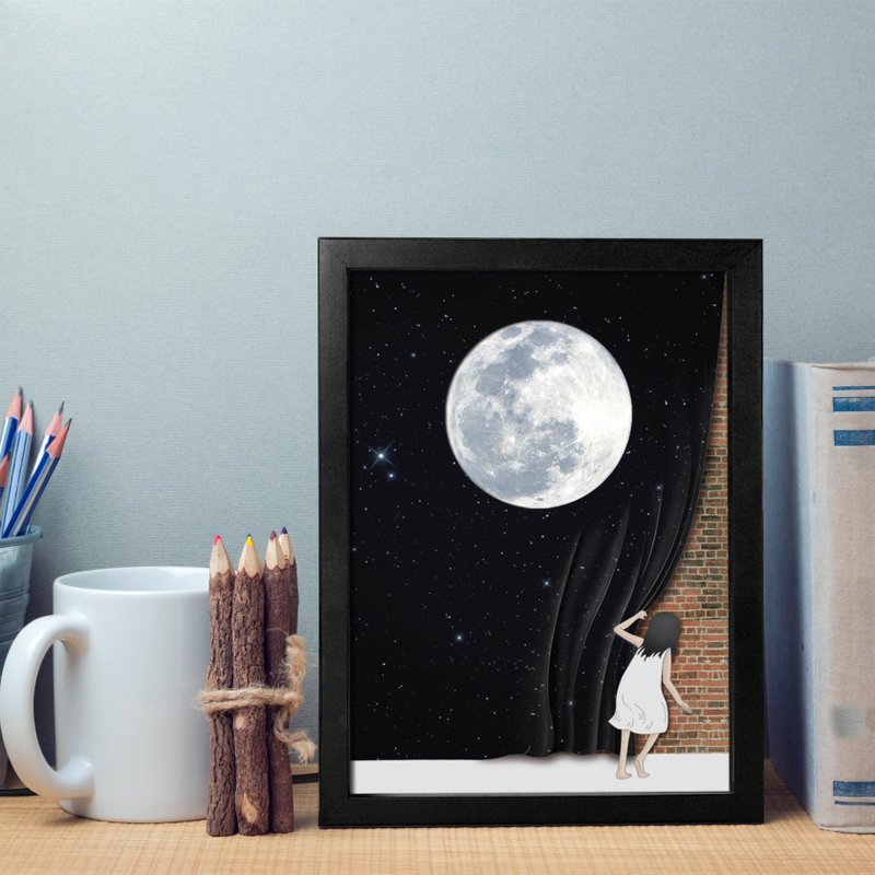 moon lamp (scene) - 燈具/燈飾 - 木頭 黑色