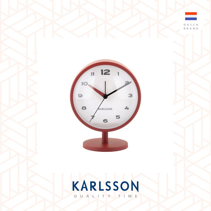 荷蘭Karlsson,Alarm clock Brisk Dome red ochre孤型玻璃鬧鐘 - 時鐘/鬧鐘 - 其他金屬 紅色