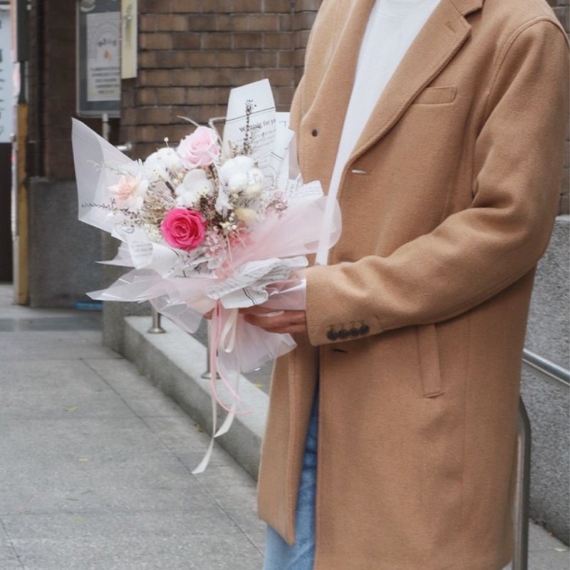 粉紅必勝永生花花束 | 粉紅色系 紀念日 情人節禮物 生日禮物 - 乾燥花/永生花 - 植物．花 