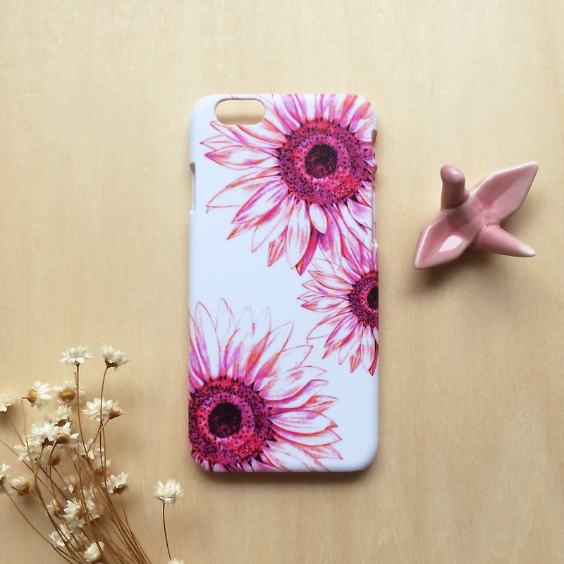 Pink and purple sunflowers. Matte Case( iPhone, HTC, Samsung, Sony, LG, OPPO) - เคส/ซองมือถือ - พลาสติก สึชมพู