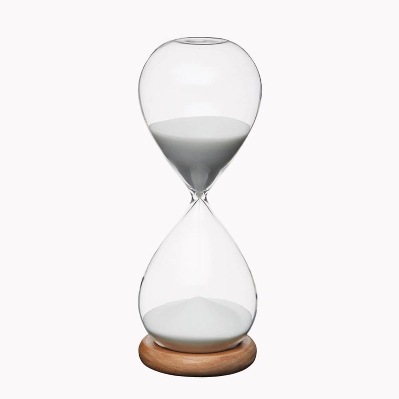夫婦交換の年を記念してデザインカスタマイズされたギフトが刻まれた[20センチメートル] MSAの砂時計30分英国KitchenCraftガラス砂時計のアカシアの木のブロック - 置物 - ガラス ホワイト