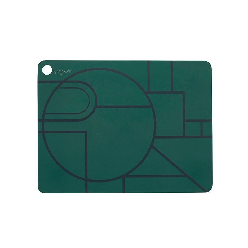 Ponyo Geometric Green Ground Silicone Placemat 2pcs | OYOY - ผ้ารองโต๊ะ/ของตกแต่ง - ซิลิคอน 