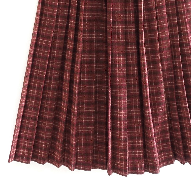 │Slowly│ plaid pleated - vintage dress │vintage. Retro. Literature - Skirts - Other Materials Multicolor