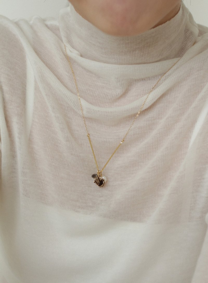 2020 Last Seven Necklaces Handmade Resin Pearl Ore Herkimon Diamond Birthday Gift - สร้อยคอ - เรซิน สีนำ้ตาล