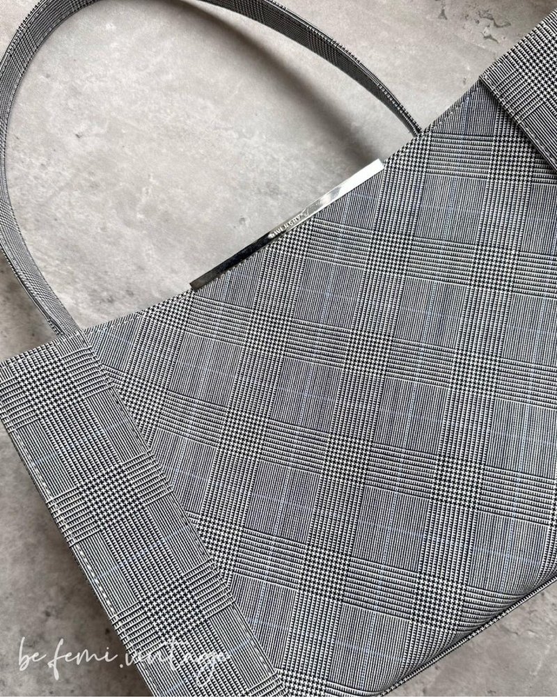 Second-hand Givenchy blue and gray plaid tote bag - Handbags & Totes - Other Man-Made Fibers Gray