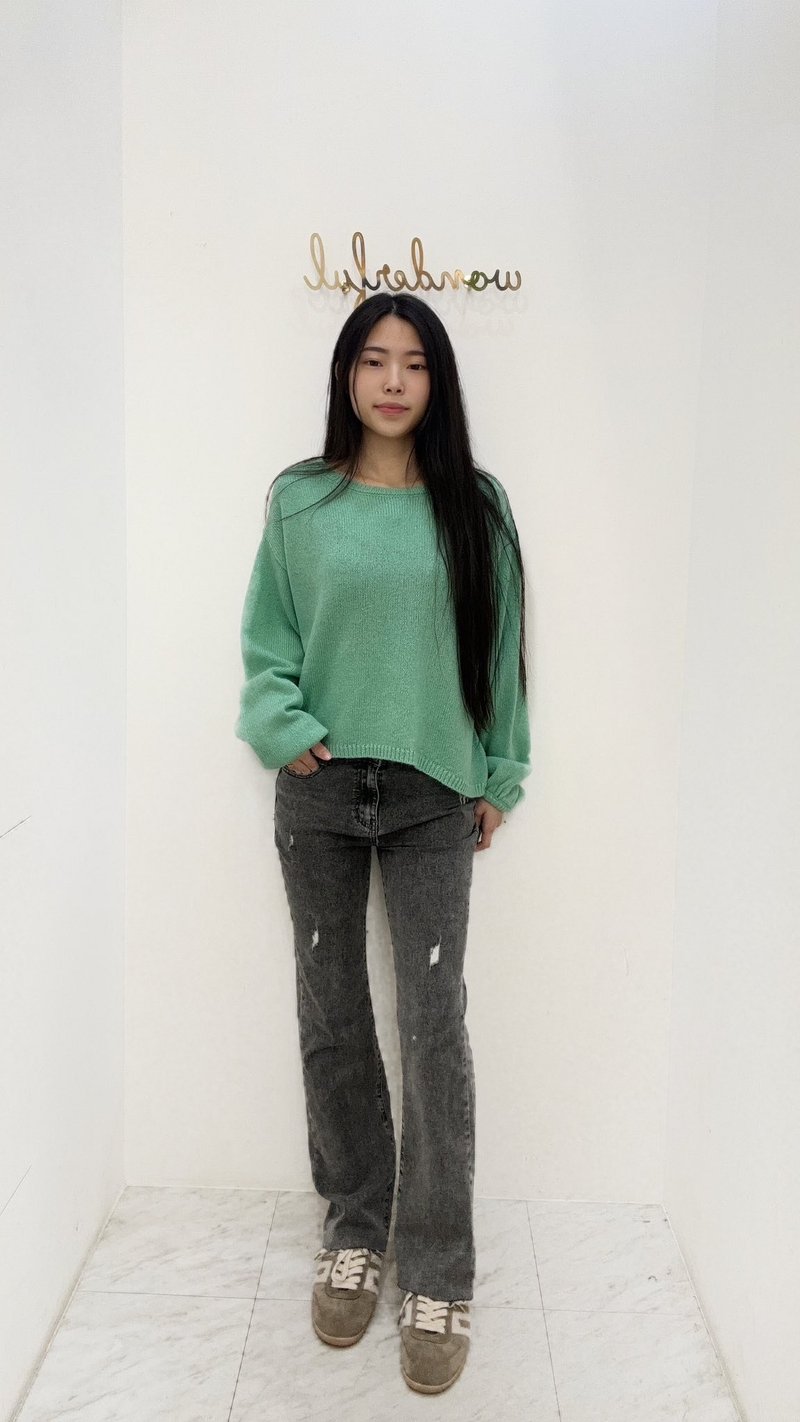 VENUS MIT Ribbed Cuff Crewneck Knit Top - Women's Sweaters - Other Materials 