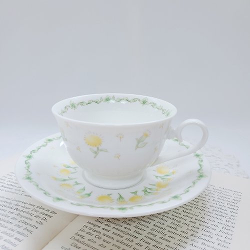 好日。戀物 【好日戀物】韓國古董古件-蒲公英陶瓷茶杯組