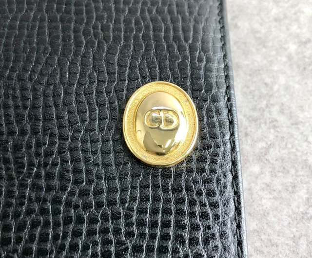 Christian Dior(クリスチャンディオール) / CDロゴ/型押し/2つ折り財布/レザー/ブラック | 中古品 の販売・通販ならセカンドストリート