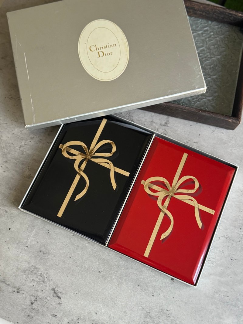 中古正品 Christian Dior 蝴蝶結絲帶 設計師記事簿 手帳 電話簿 - 筆記本/手帳 - 紙 黑色