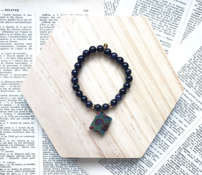 Mini Book Necklace | Paisley｜ Green - Bracelets - Cotton & Hemp Green