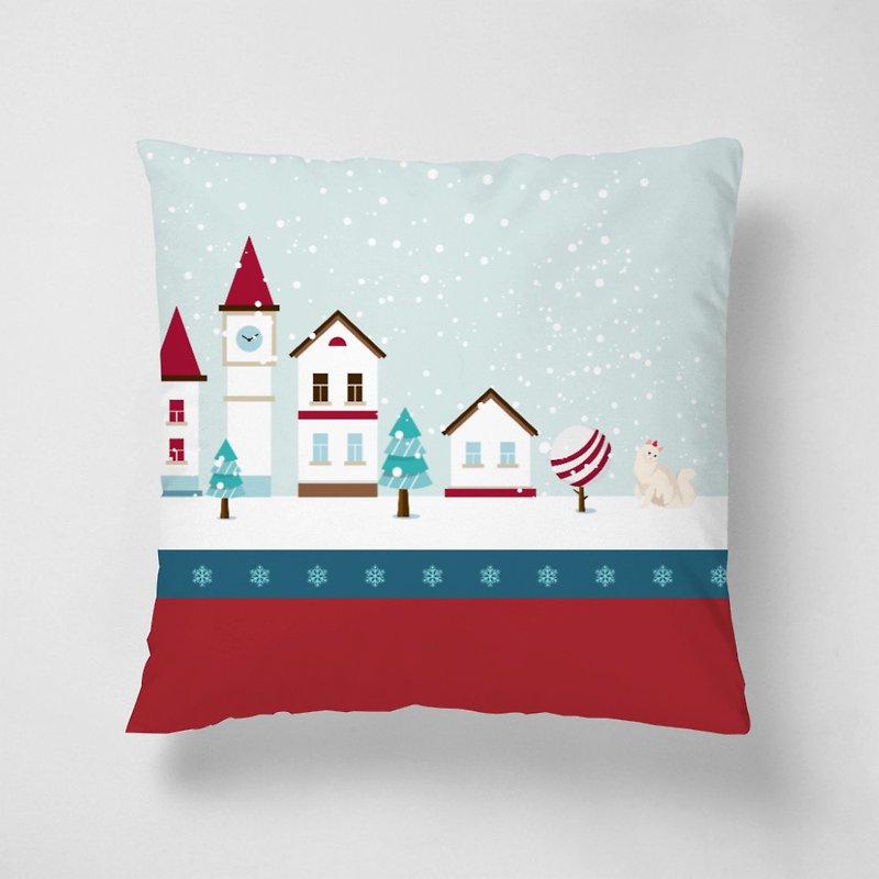 Snow の cats | Linter Pillow 40x40cm - Pillows & Cushions - Polyester Multicolor