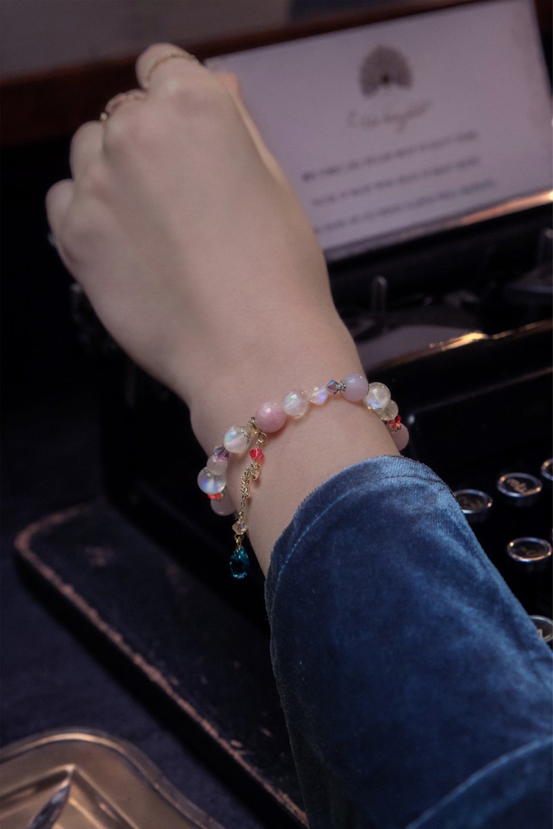 Valeria 婓夜 : 浮光月亮石手鍊配可拆式吊墜 - 手鍊/手環 - 黏土 紫色