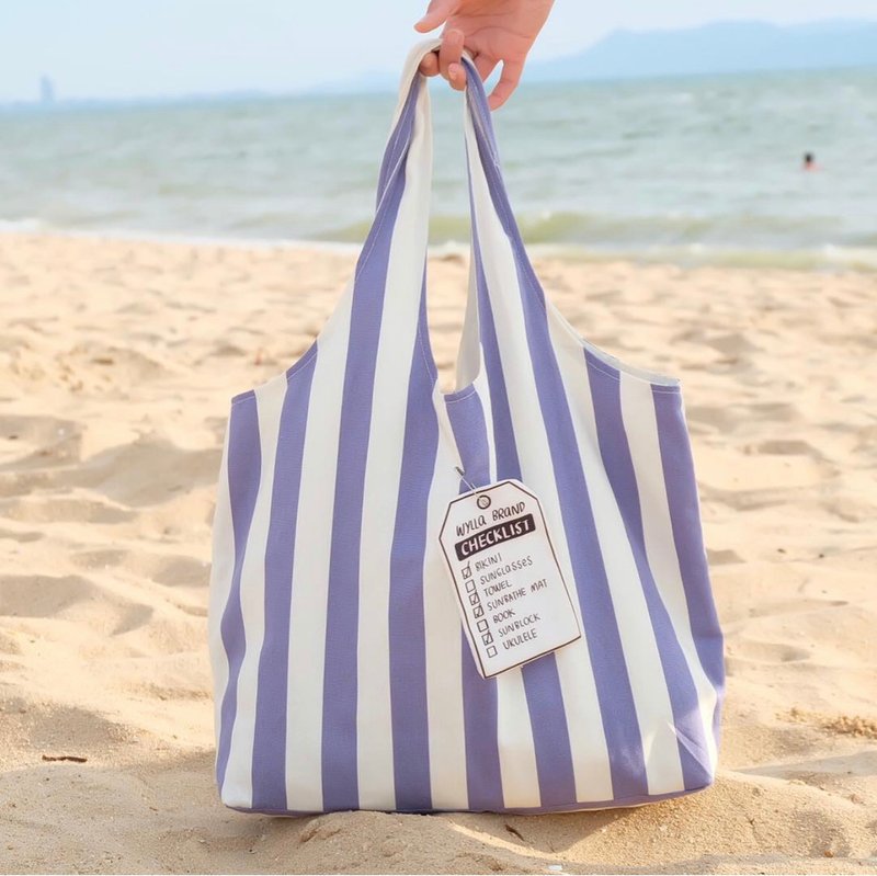 Wyllabrand Vacay tote bag Blue beach chair - 手提包/手提袋 - 其他材質 藍色