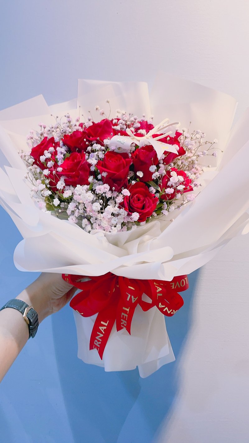 Red roses romantic confession bouquet proposal small bouquet - ตกแต่งต้นไม้ - พืช/ดอกไม้ สีแดง