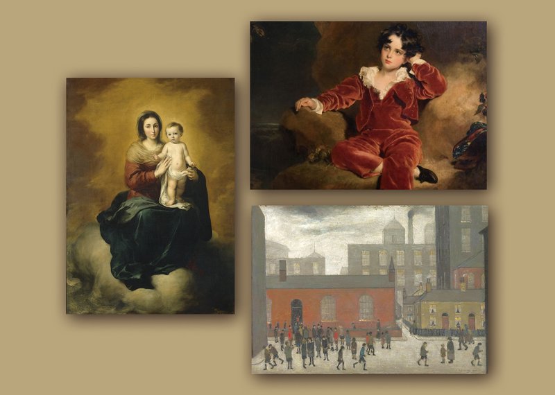 イギリス、ドイツ、フランスの絵画ポストカード。 - はがき・メッセージカード - 紙 