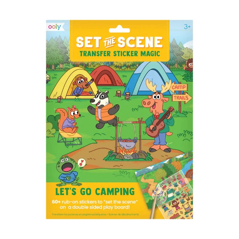 American ooly magic transfer sticker scene game group─ Camping fun together | Post wherever you want - ของเล่นเด็ก - พลาสติก สีส้ม