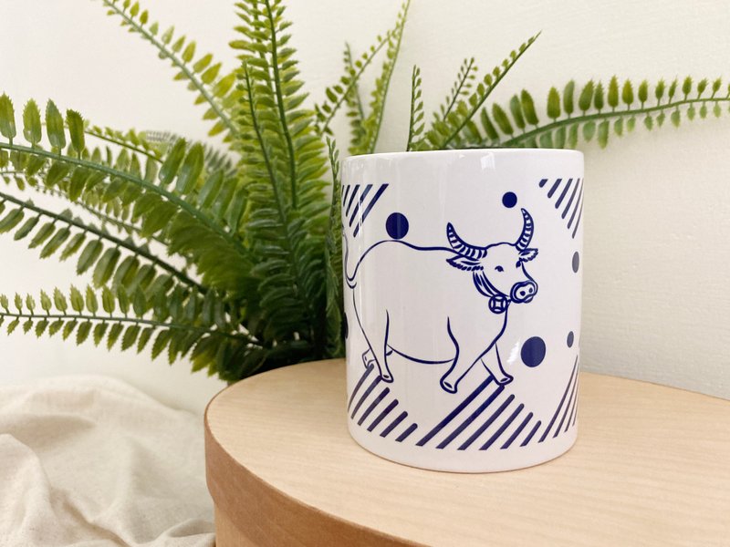 【Pre-Order】Zodiac Mug-Ox - กระบอกน้ำร้อน - เครื่องลายคราม สีน้ำเงิน