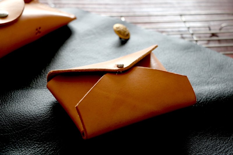 || PAPERICS || wallet 手工製作 植鞣皮革信封式短夾 - 皮夾/長短夾/錢包 - 真皮 咖啡色