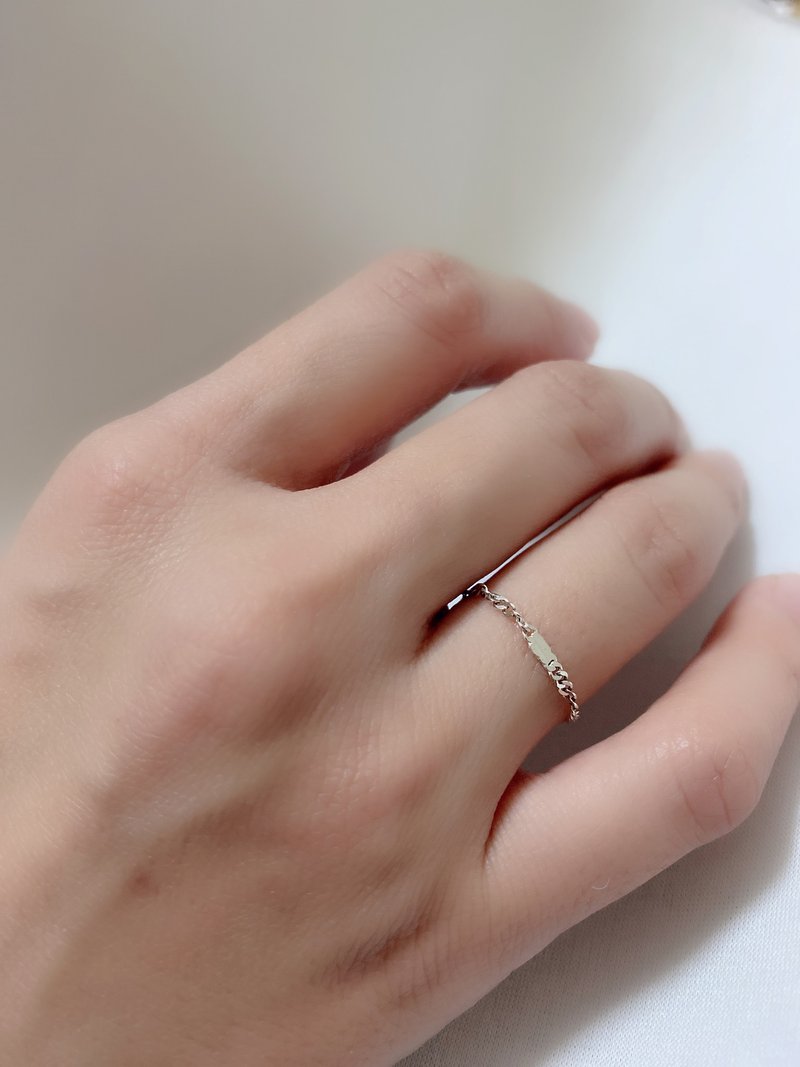 Sterling silver chain ring-eel chain ring - แหวนทั่วไป - เงินแท้ 