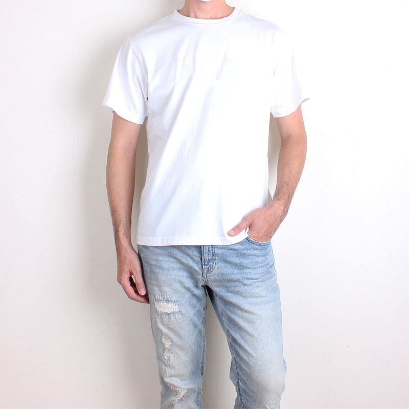 【重磅素色短T】男T恤/男上衣/女上衣/女T恤/T-Shirt - 男 T 恤 - 棉．麻 白色
