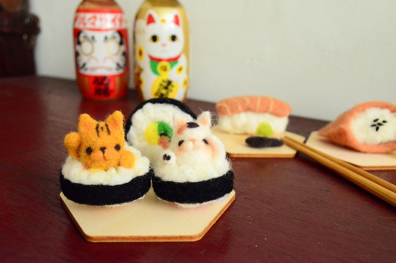 【Online】Video Course Materials Package Basic 2-2 Needle Felt - Lucky Cat Sushi (Course Video Attached) - Knitting / Felted Wool / Cloth - Wool 