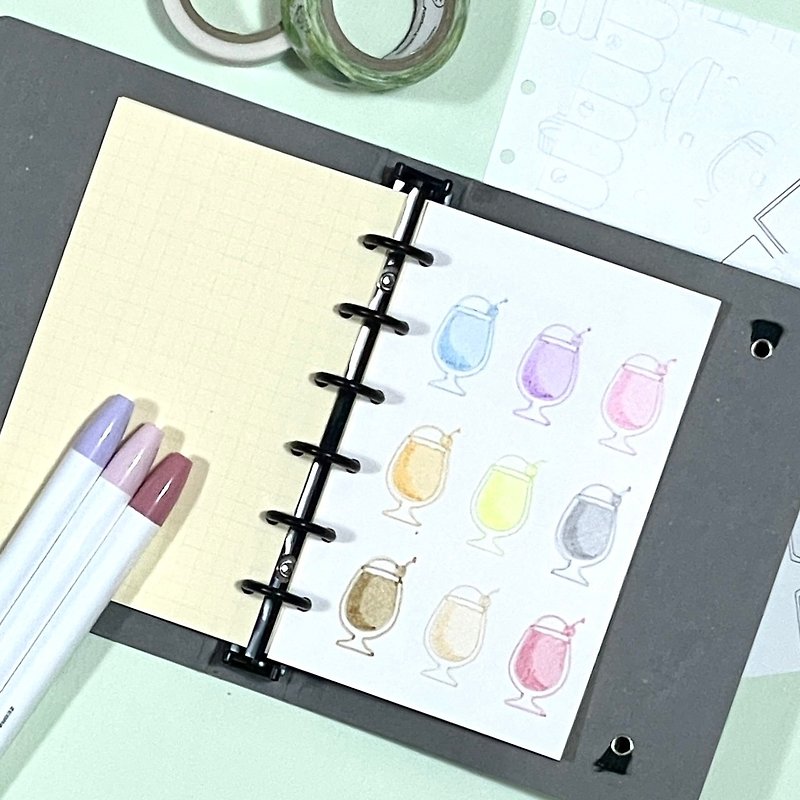 Personal Organizer Refill 【Size Mini 6】Color Sample Book Cream Soda - สมุดบันทึก/สมุดปฏิทิน - กระดาษ ขาว