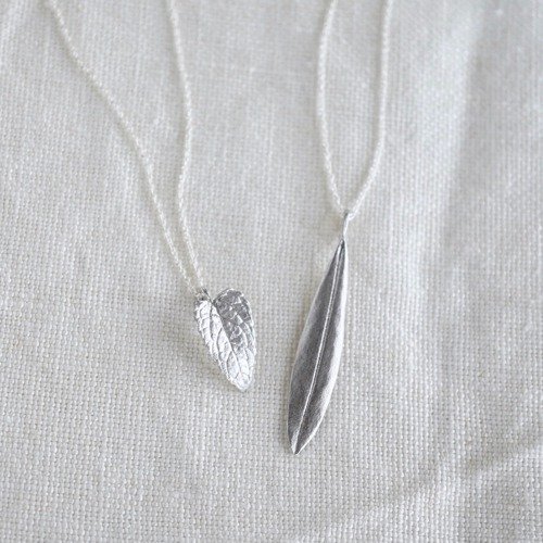 Olive leaf necklace [P072SV]