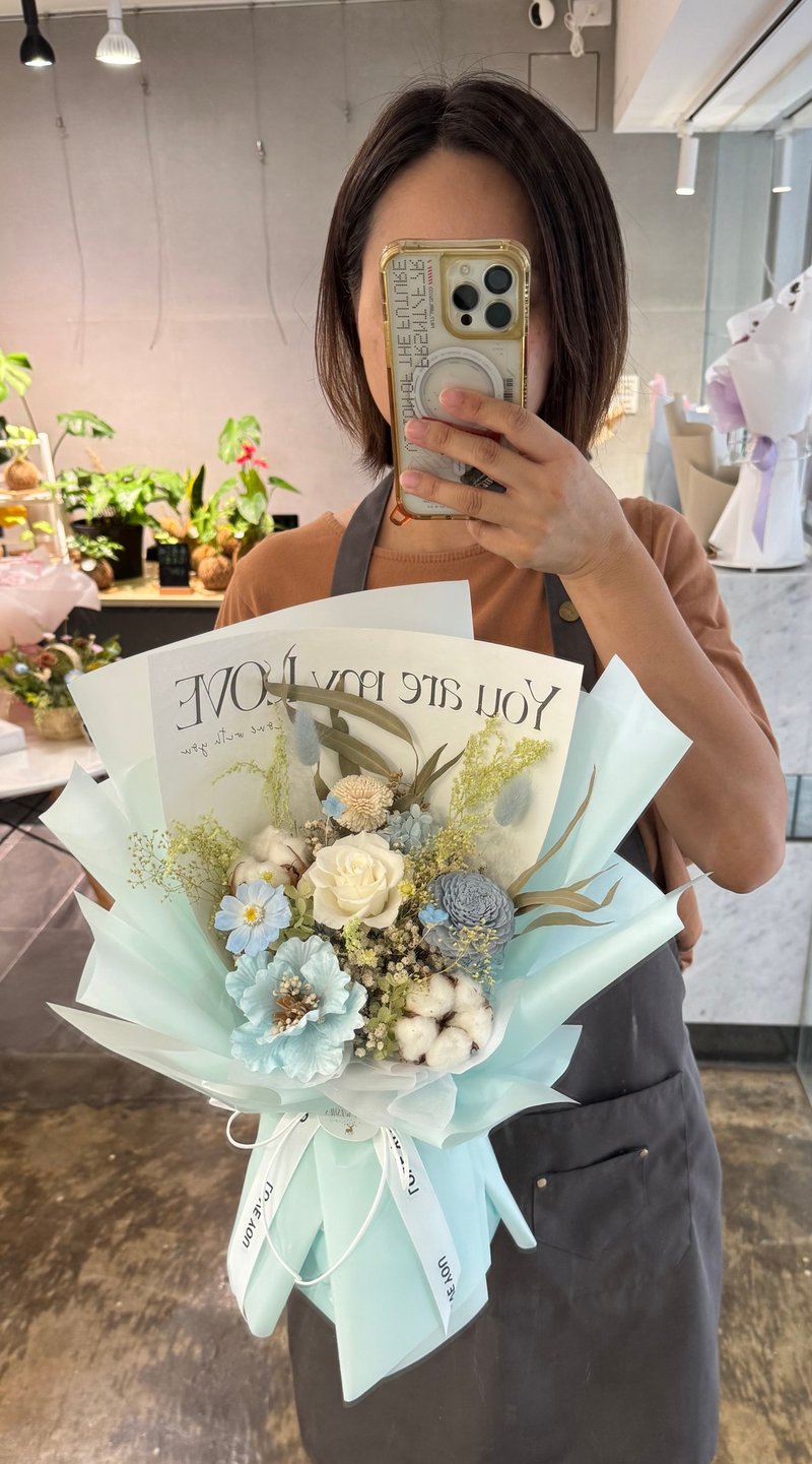 乾燥花束 藍色系花束 永生花花束 - 乾燥花/永生花 - 植物．花 