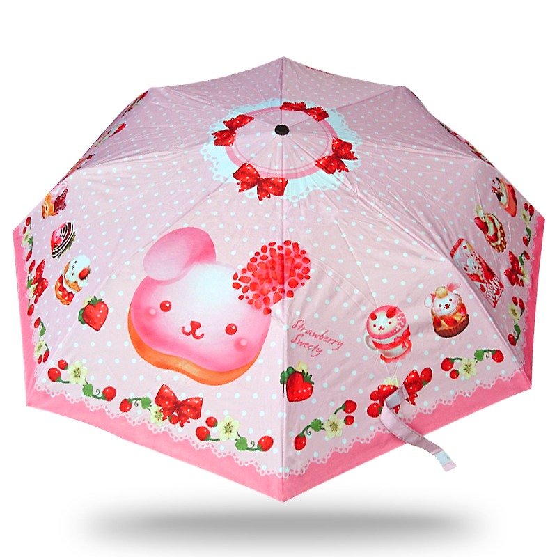 Tilabunny sunny and rainy umbrella(StrawberryBunny) - Umbrellas & Rain Gear - Polyester Pink