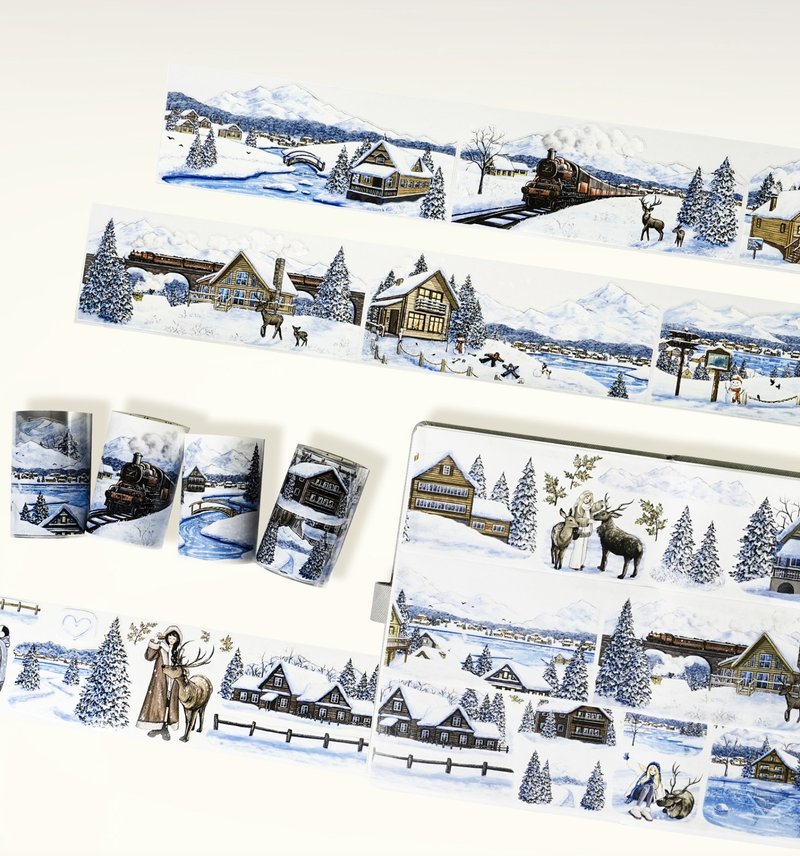 冰雪世界 冰雪樂園 PET 和紙膠帶 模切 5米卷 - 紙膠帶/和紙/PET - 紙 多色