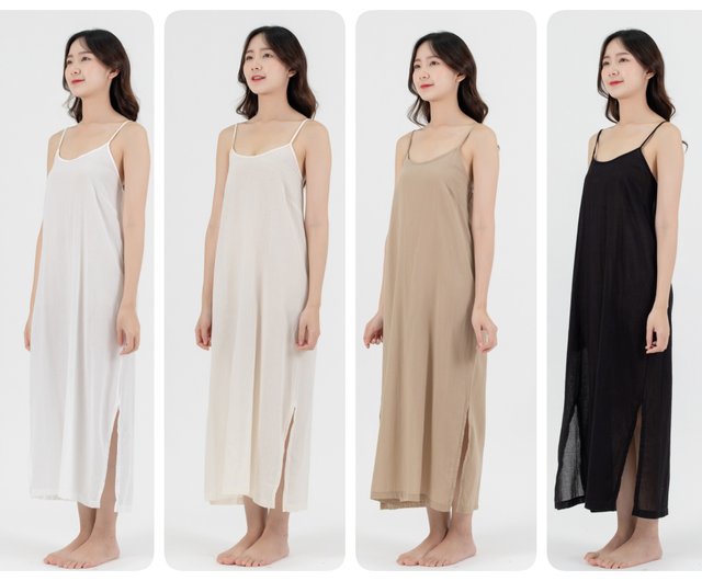 Long Cotton Slip Dress, Camisole Dress - Shop aleya-craft One