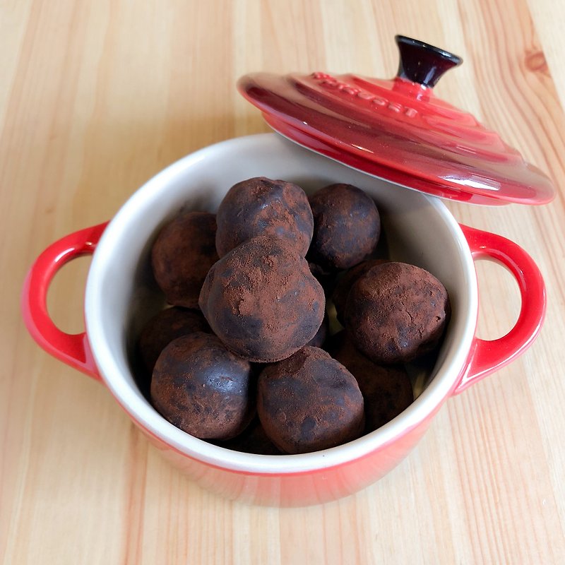 72%濃厚生巧克力球 - 12顆  比利時黑巧克力 減糖濃郁口味 - 巧克力 - 新鮮食材 黑色