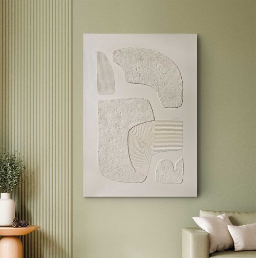 Matis Beige Textured Abstract Painting | Textured Painting |Beige Wall Art | Bay 2