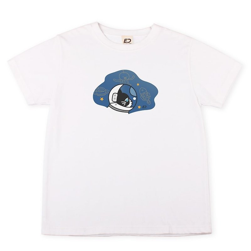 Order-[Cat's Day] Cat Astronaut Short T/Men's and Women's T/Unisex T/T-Shirt - Women's T-Shirts - Cotton & Hemp White