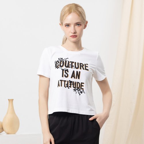 MEDUSA LADY 【MEDUSA】亮片 Attitude 字母純棉T恤(M-XL) | 女休閒上衣