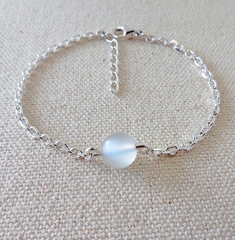 Silver ****fashion] [lucky stone Moonstone bracelet**** - Bracelets - Gemstone White