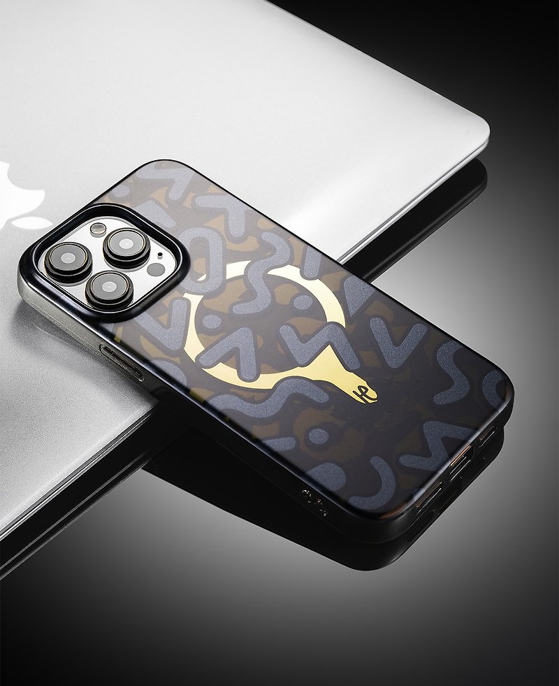 [Magnetic plate] Starry night sky black matte mirror iPhone 15 Pro/15 ProMax mobile phone - เคส/ซองมือถือ - พลาสติก สีดำ