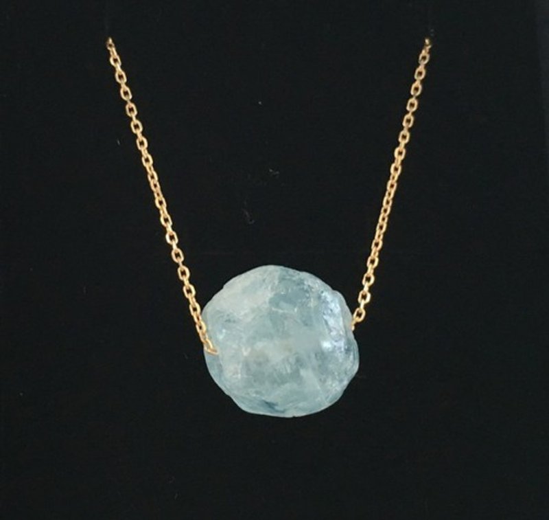 天然アクアマリン原石◇K10 Gold Necklace - 項鍊 - 寶石 