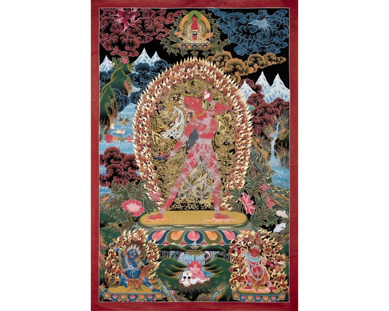 Thangka Tradition Vajra Yogini Eternal Source of Compassion - Wall Décor - Other Materials Multicolor