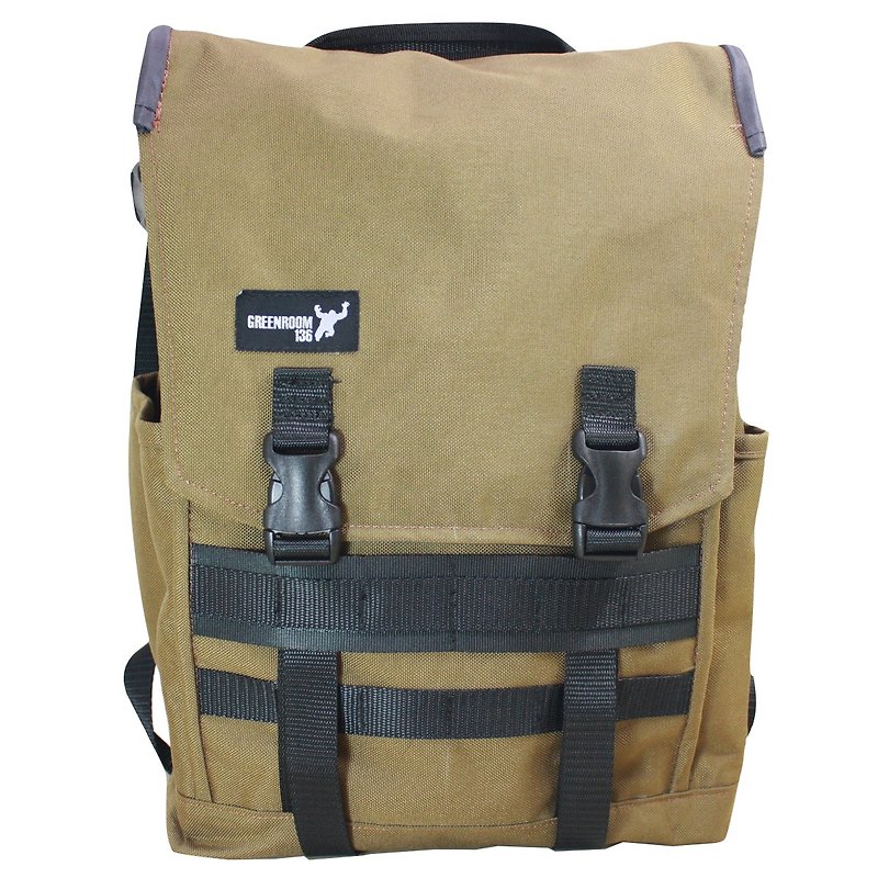 Greenroom136 - Genesis - Laptop backpack - LARGE - Brown - กระเป๋าเป้สะพายหลัง - วัสดุกันนำ้ สีนำ้ตาล