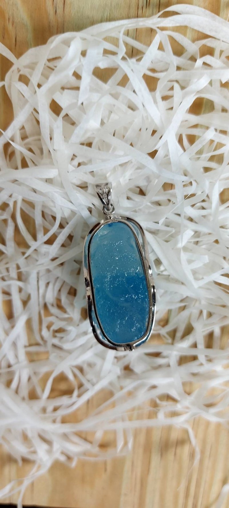 Raw Sapphire Pendant - S925 Sterling Silver - Necklaces - Gemstone Multicolor