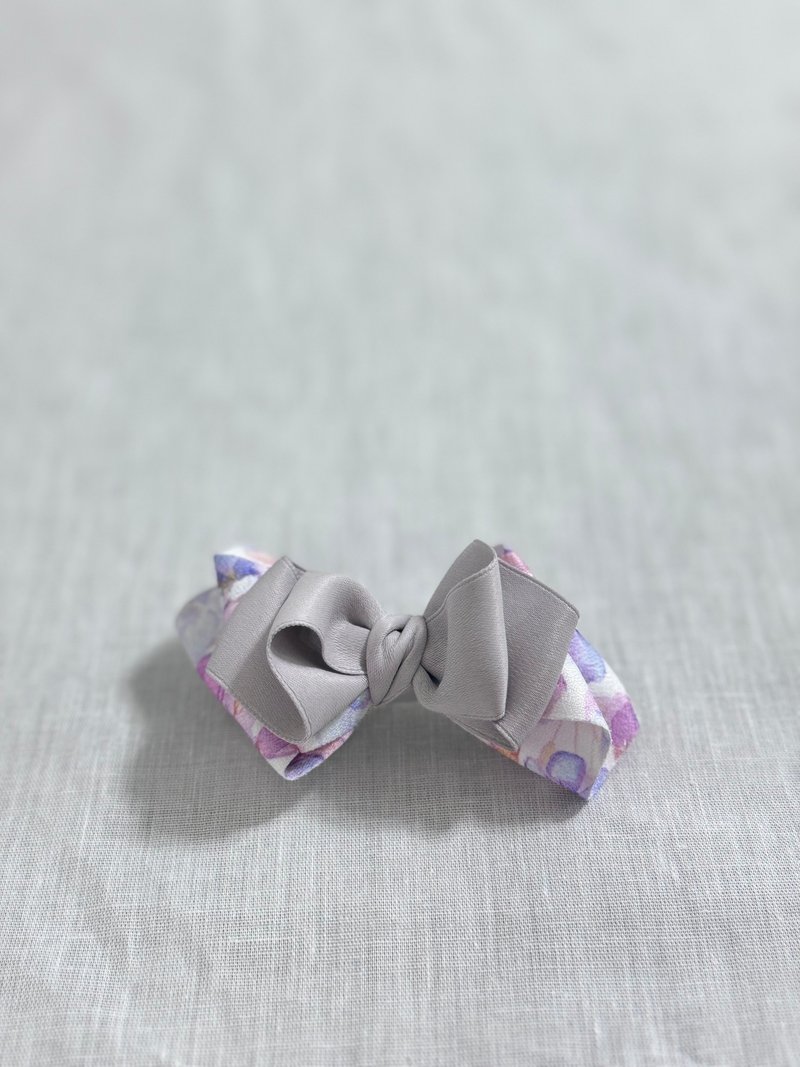 Classic Series - Gray and Purple Flower Hair Clips/Hair Bands - Hair Accessories - Polyester Silver