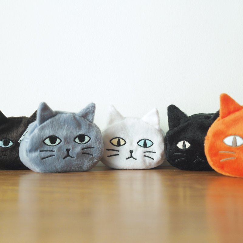 mini fluffy cat pouch - กระเป๋าใส่เหรียญ - เส้นใยสังเคราะห์ หลากหลายสี