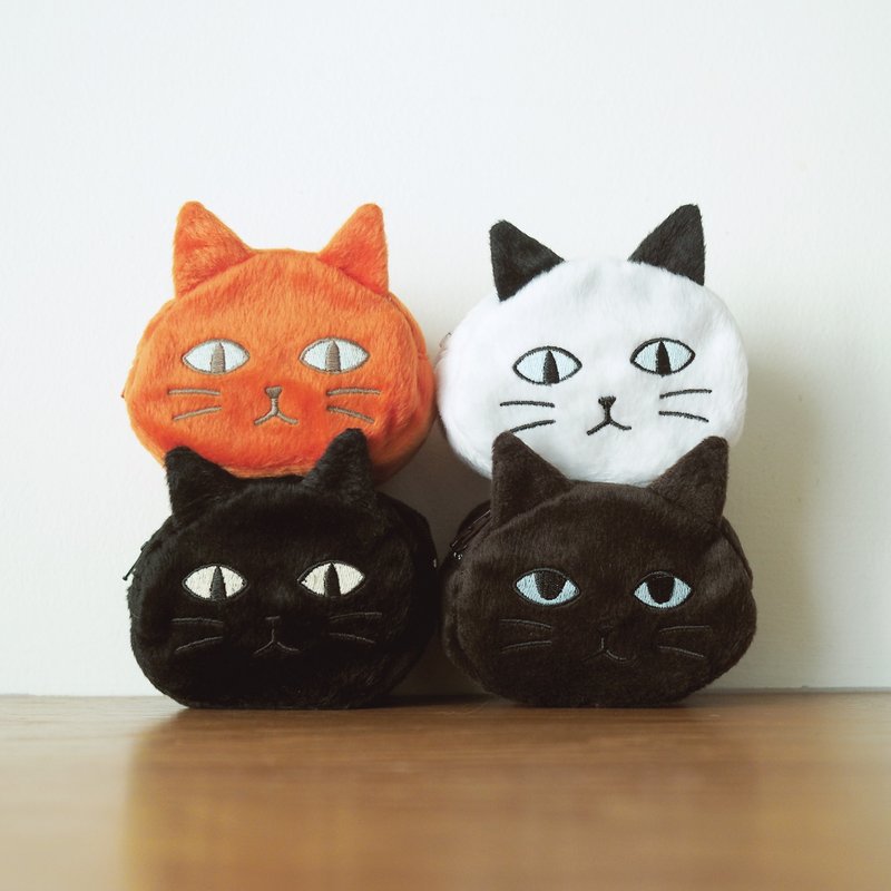 mini fluffy cat pouch - 零錢包/小錢包 - 聚酯纖維 多色
