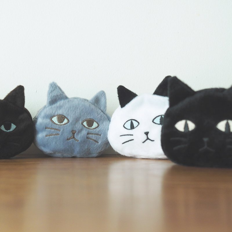 mini fluffy cat pouch - 零錢包/小錢包 - 聚酯纖維 多色