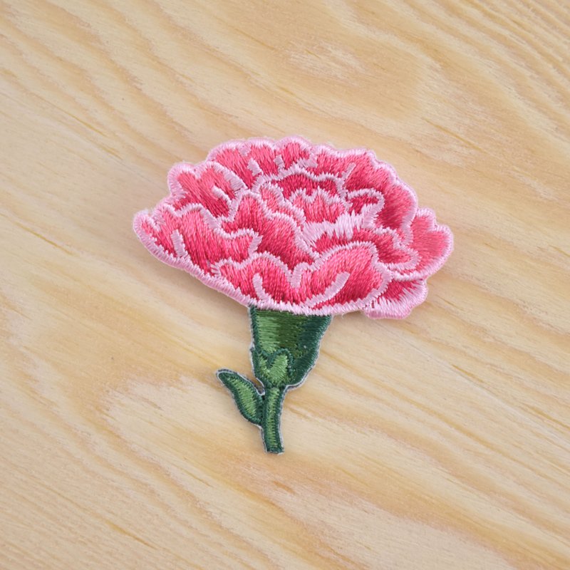 【母親節】刺繡康乃馨 | 別針 | 貼紙 - 胸針 - 繡線 