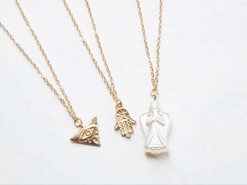 isola studio handmade jewelry - pendant short chain necklace - สร้อยคอ - โลหะ 